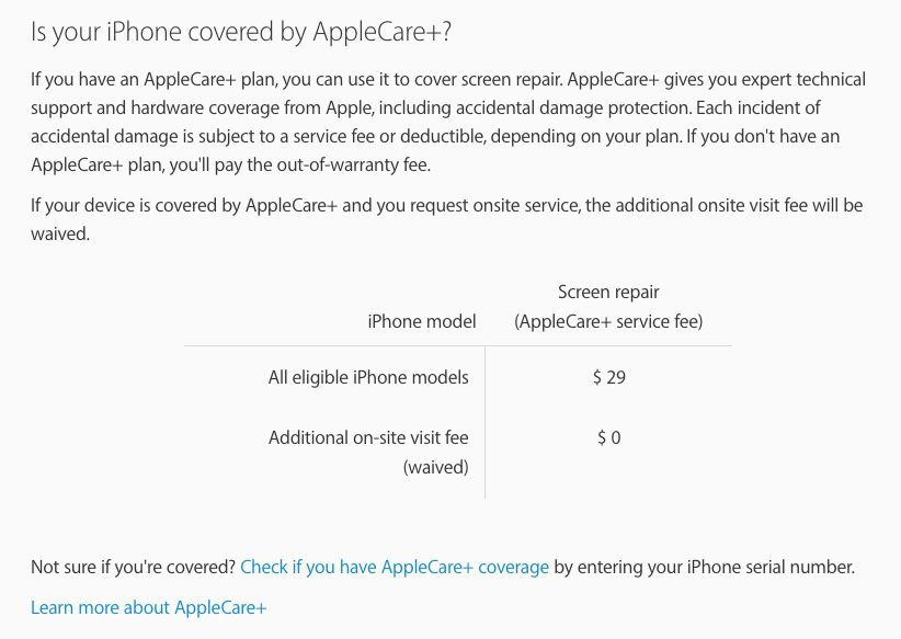 Does Applecare Cover Cracked Screens